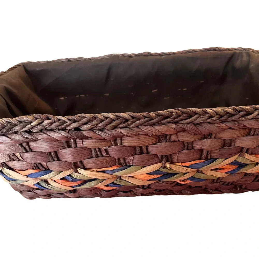 Woven Storage Basket Decorative Accent Handles Rustic‎ Home Decor